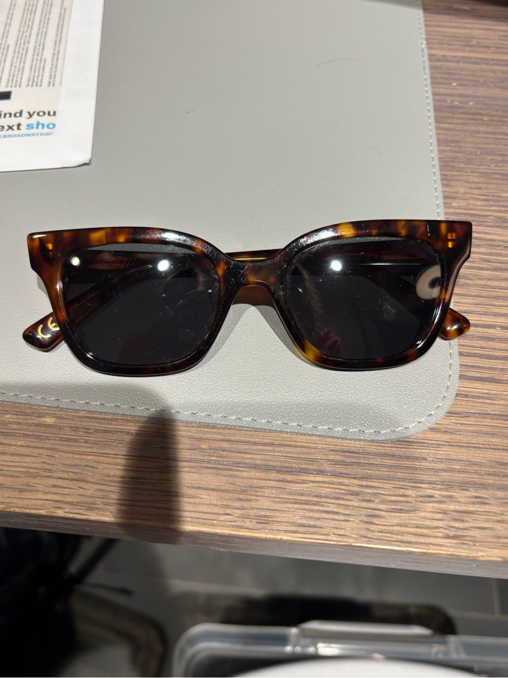 Madewell Tortoiseshell Square Sunglasses with Dark Lenses